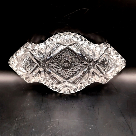 Vintage EAPG Imperial Glass Nucut Pattern #564 Oblong Pressed Glass Relish Dish - Picture 6 of 14